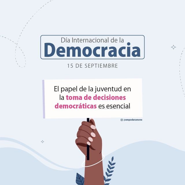 Los jóvenes son los guardianes actuales y futuros de la democracia 🙋🏽‍♂️🙋🏻‍♀️⁣⁣
⁣
Cada 15 de septiembre, se celebra el Día Internacional de la Democracia para promover la participación ciudadana; las Naciones Unidas, se enfocan en un tema específico cada año. En 2023, el tema es "Empoderar a la próxima generación", resaltando el papel esencial de los jóvenes en el avance de la democracia. 💬
⁣
Desde EmpoderaME, creemos que es crucial que las perspectivas de los jóvenes sean escuchadas y consideradas en las tomas de decisiones, es por eso que a través de programas como Judópolis, Defensoras que Inspiran, Monitor DESCAVE, EmpoderaME Estudiantes, entre otros, promovemos la participación activa de la juventud en temas políticos, de derechos humanos y democráticos. 🌐🗳⁣

No cabe duda que la capacidad de los jóvenes para aportar ideas frescas, su representación de intereses a largo plazo y su compromiso cívico contribuyen al progreso y la legitimidad de la democracia.⁣ ¡Las voces de nuestros jóvenes cuentan! 💪
⁣
⁣
#EmpoderaME #Venezuela #Judópolis #Democracia #Juventud #Jóvenes #JuventudEnDemocracia #TuVozCuenta #FuturoDemocrático #InclusiónJuvenil